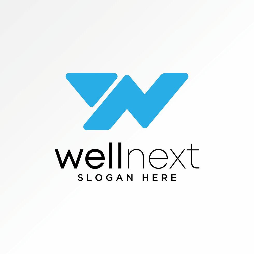 Logo design graphic concept creative premium abstract stock letter initial W or WN font up chart trending. Related typography monogram branding vector