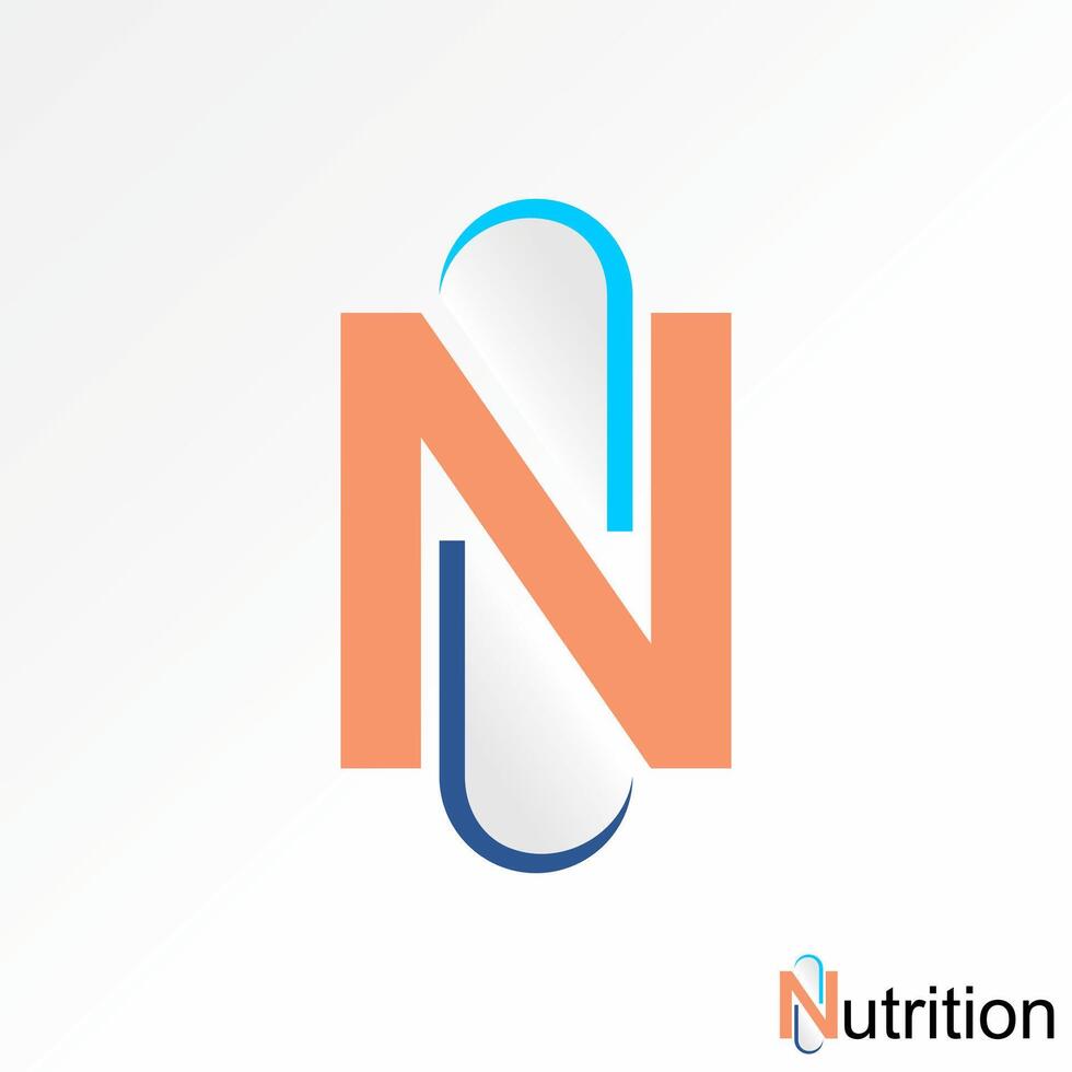 Logo design graphic concept creative premium stock abstract icon unique 3D pill capsule initial N font. Related to health care disease recovery vector