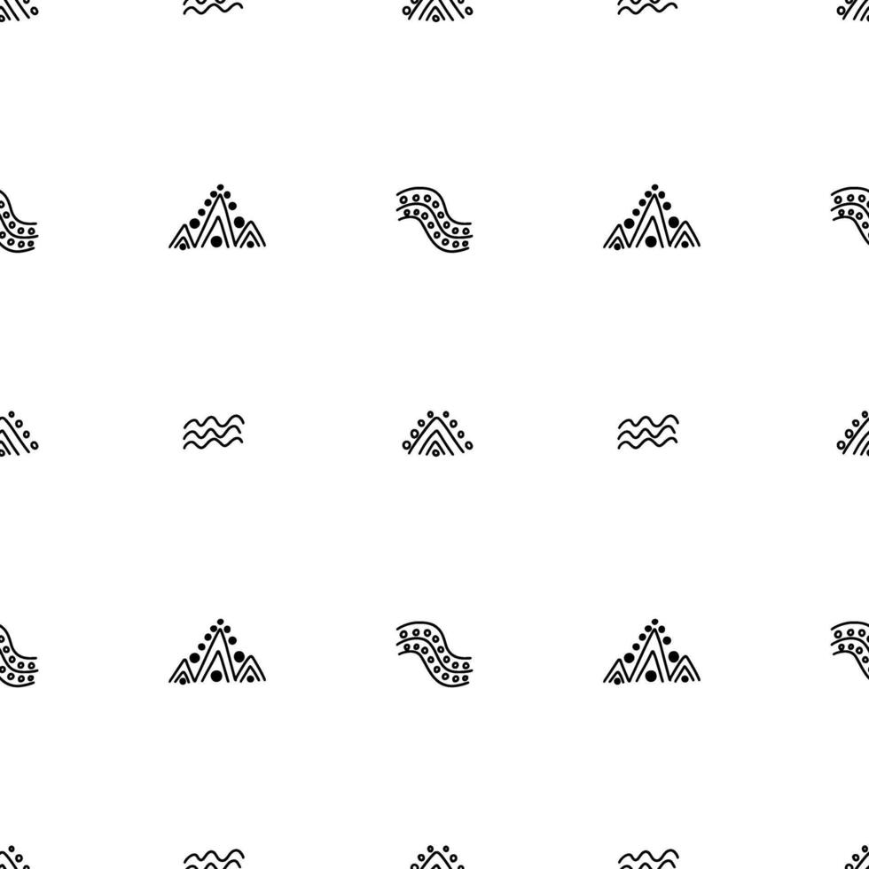 Hand drawn doodle ornaments in scandinavian style seamless pattern vector