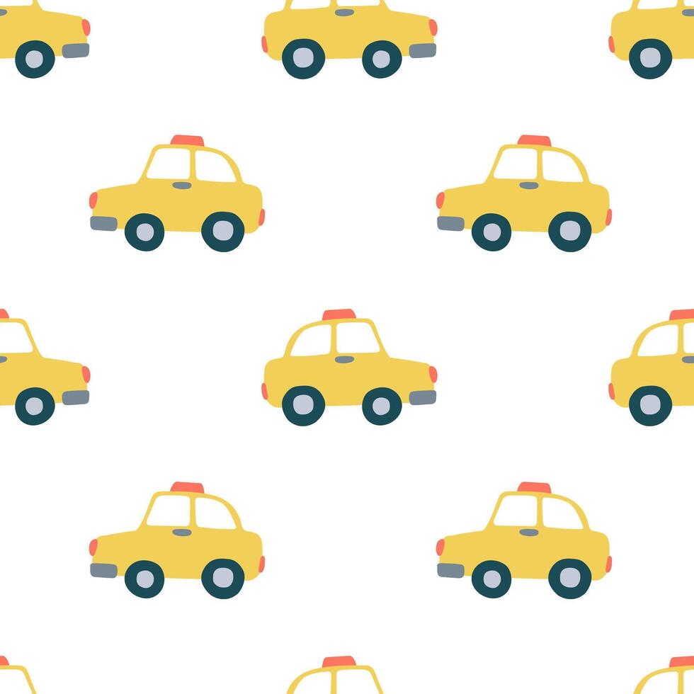 amarillo Taxi sin costura modelo. linda plano Taxi modelo en blanco antecedentes vector