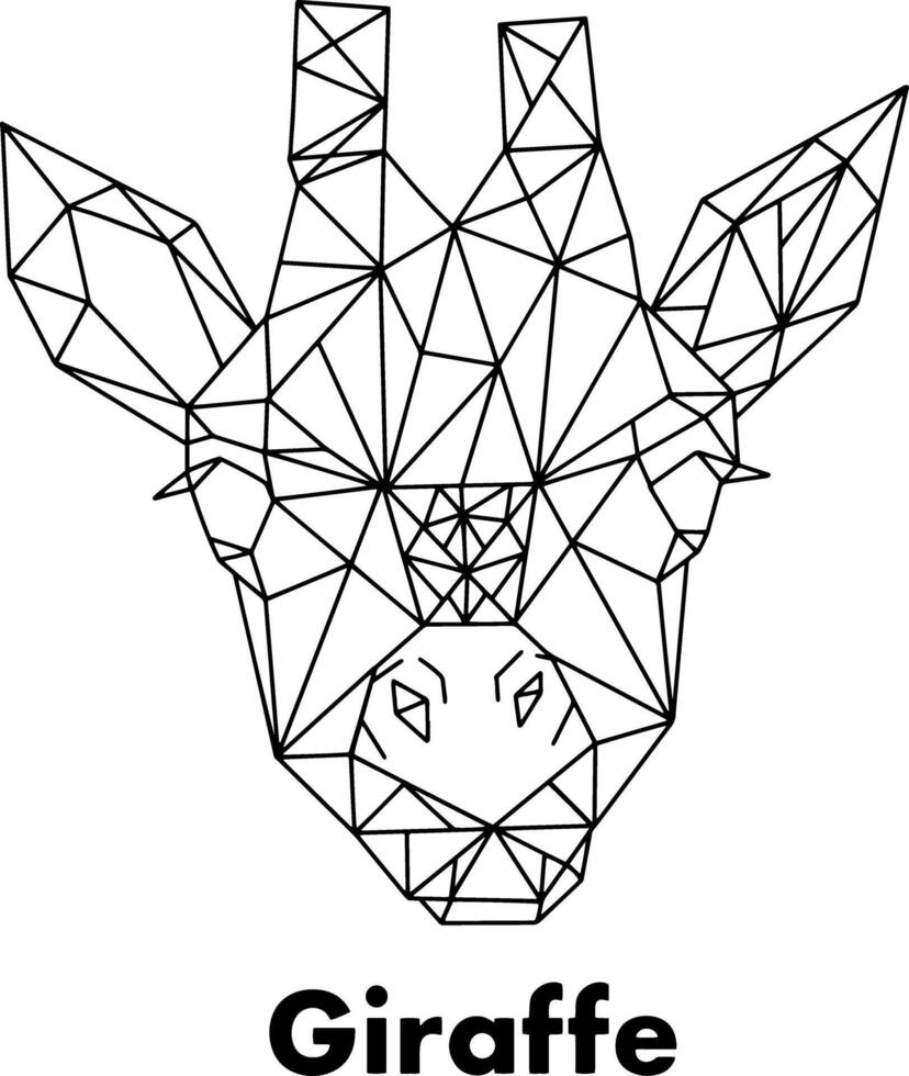 poligonal imagen de un jirafa aislado en un blanco antecedentes vector