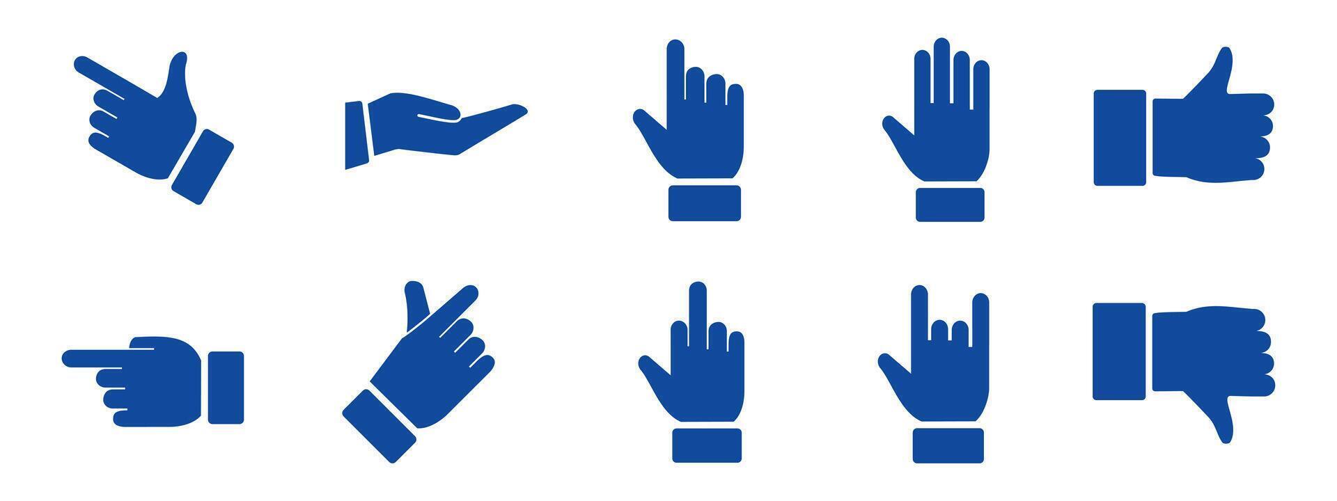 Hand gesture icon set vector
