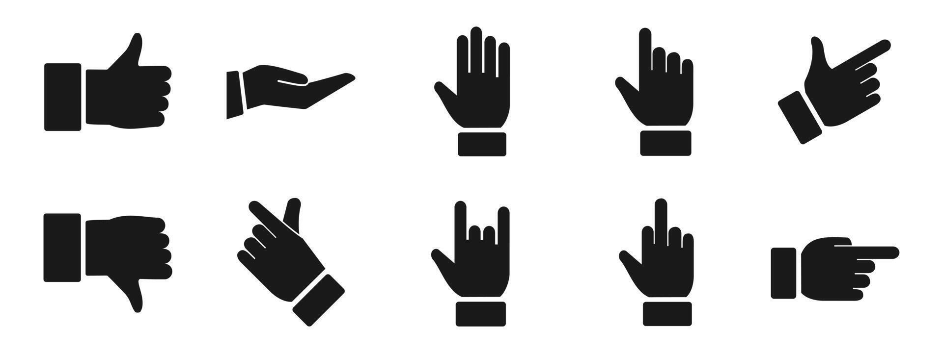 conjunto de iconos de gesto de mano vector