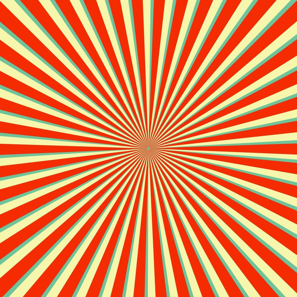 Retro sunburst background stripes pattern concept. Comic pop art poster design. illustration vector