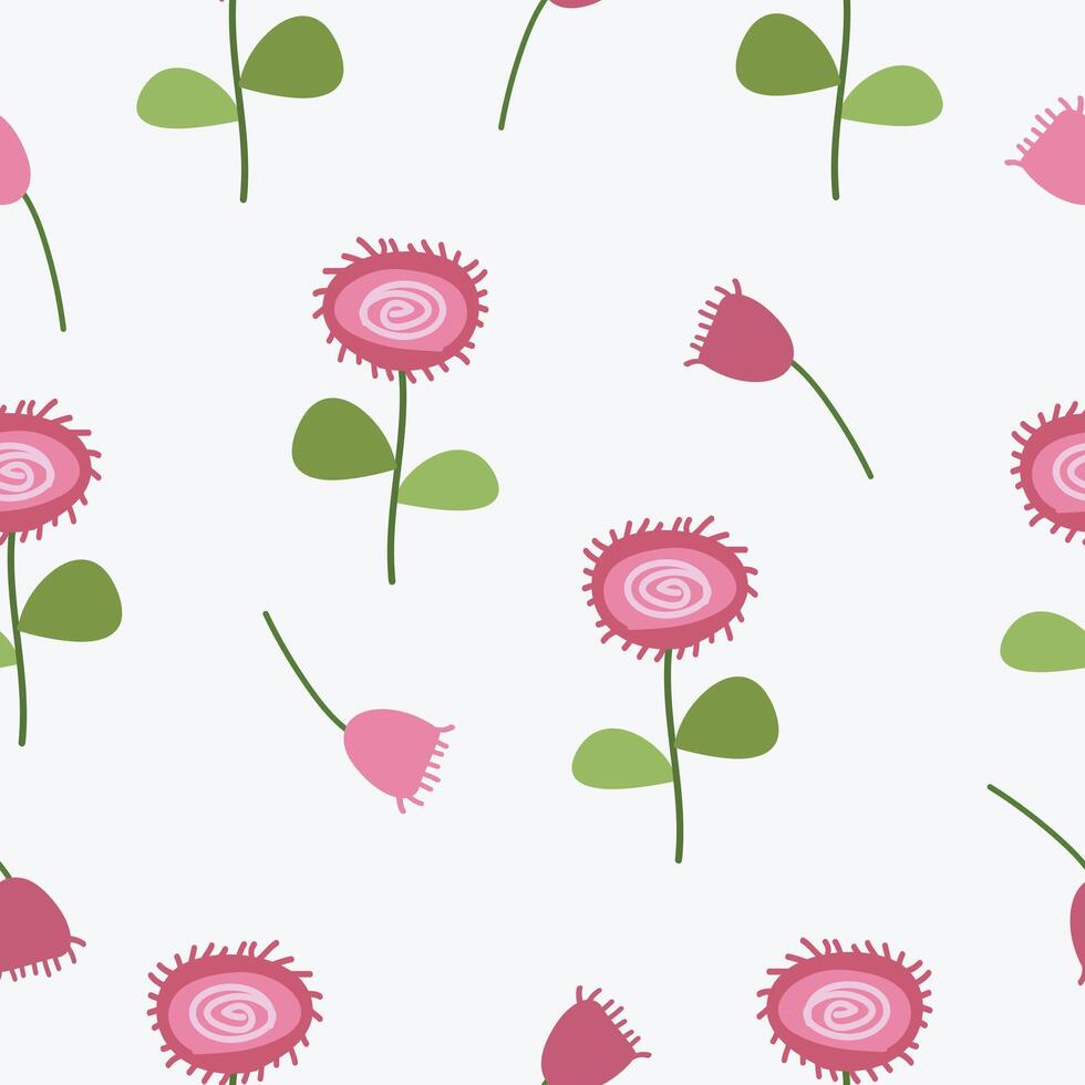 Seamless cute elegant flowers pattern background vector