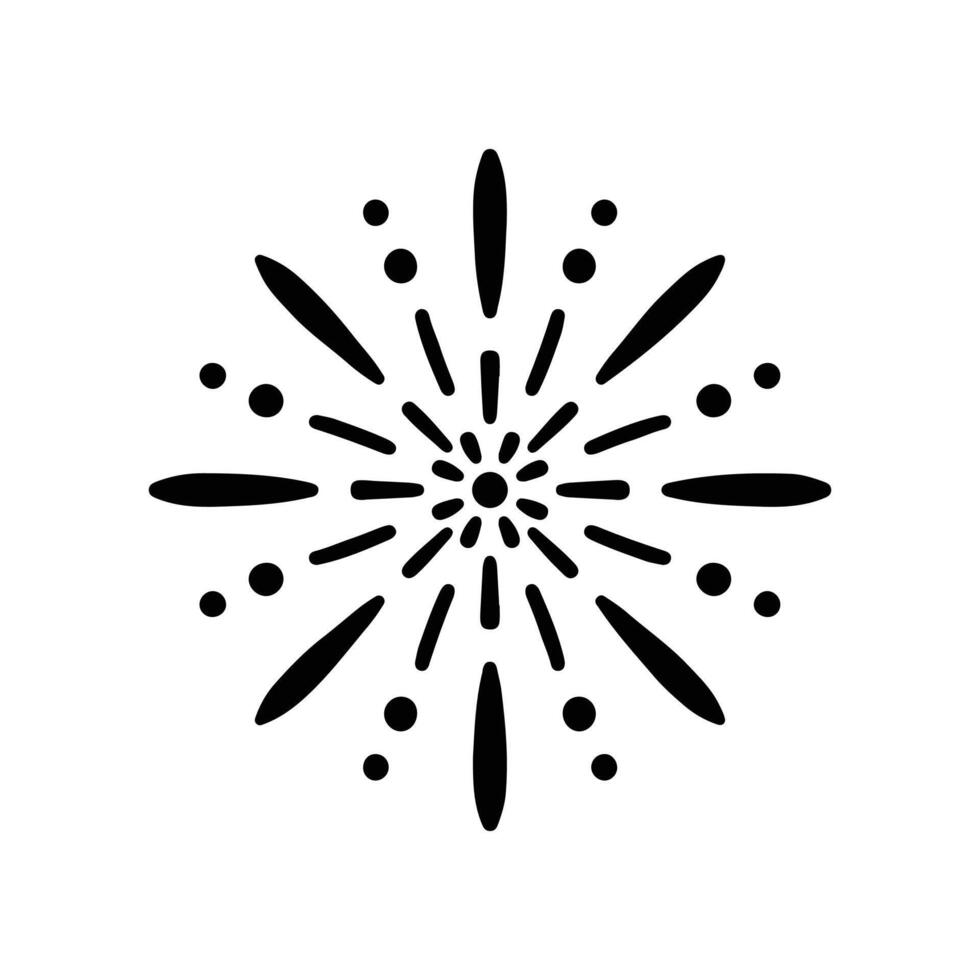 Firework line icon. Exploding festival fireworks set, Isolated on white background. Flat doodle style. Design concept for holiday banner, poster, flyer, greeting card, decorative elements vector