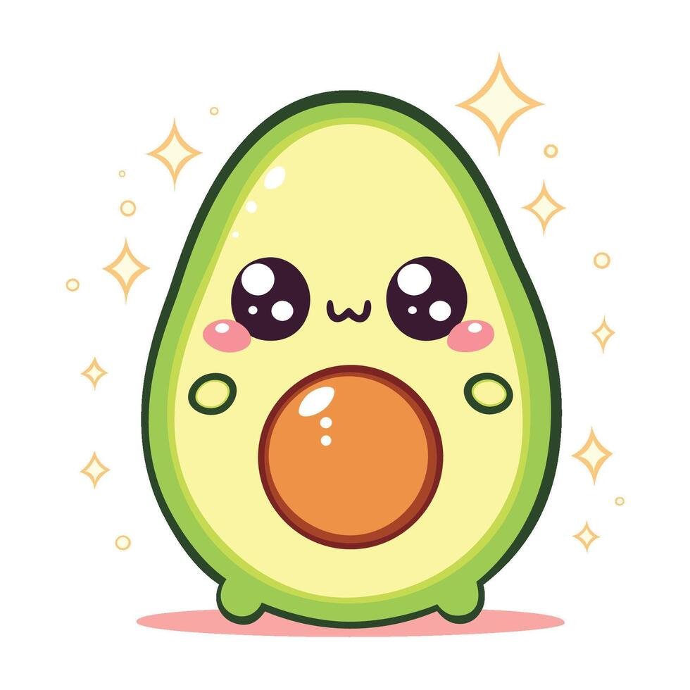 Kawaii Avocado Illustration vector