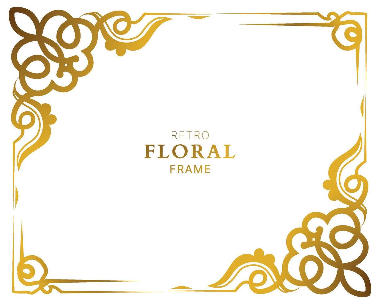 golden rectangular frame vector