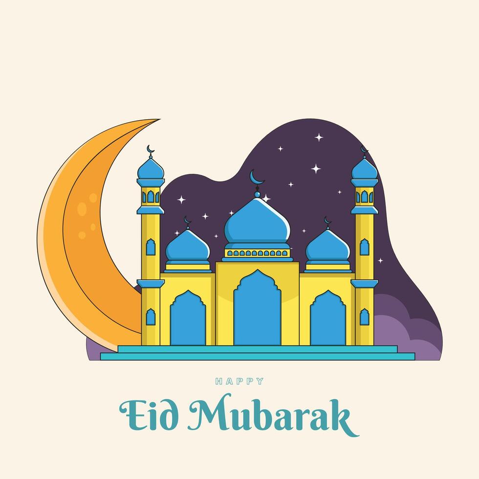 Eid mubarak background design illustration. for greeting card poster, social media post and banner. vector