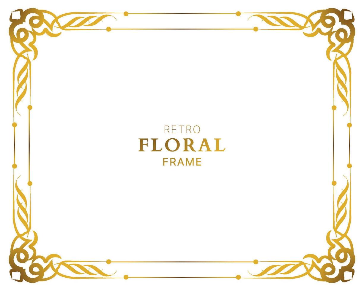 golden rectangular frame vector