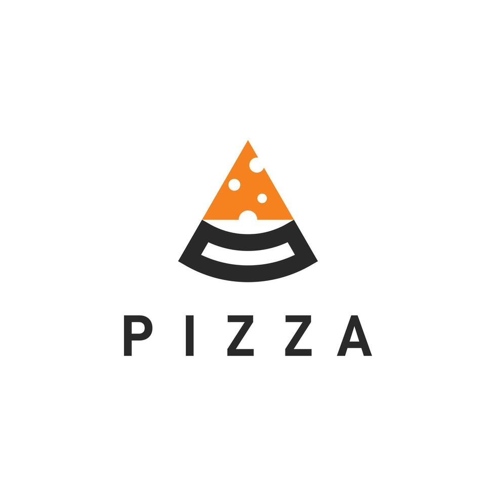 Pizza flat illustration logo design vector