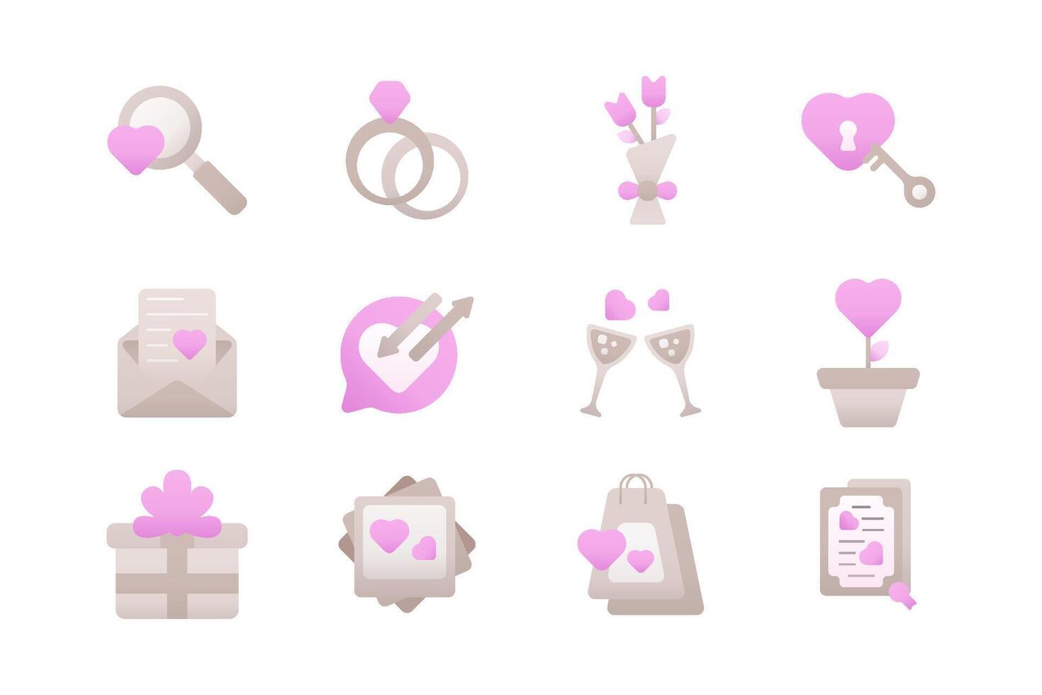 Dating and love icons vector