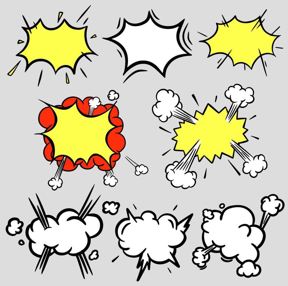 conjunto de dibujos animados cómic burbujas vector