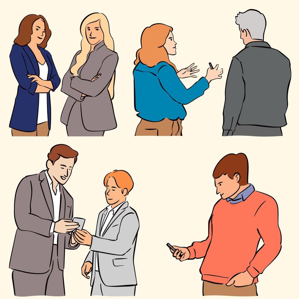 set of business people vector