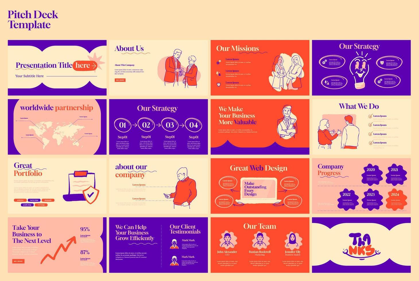 Business presentation slides template vector