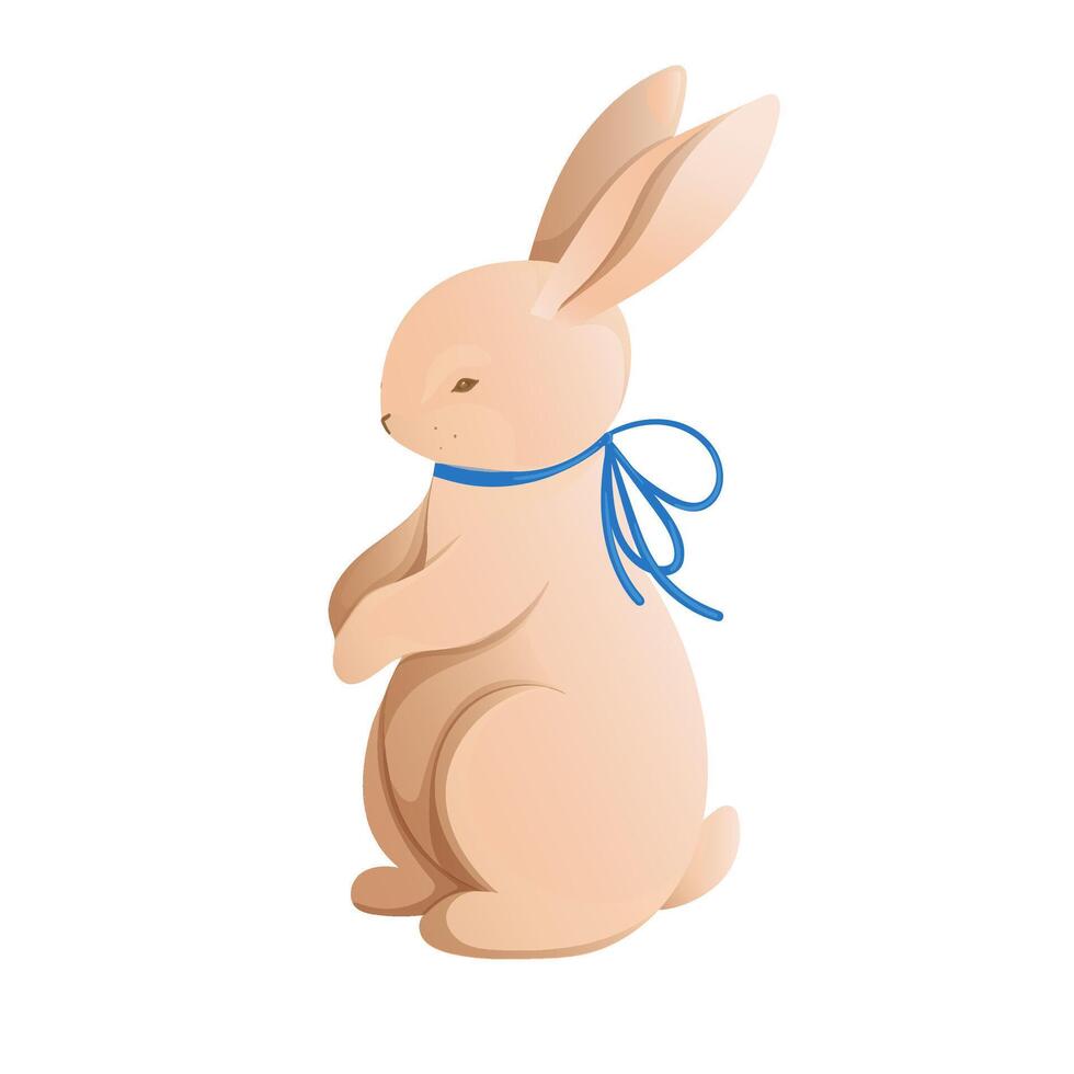 Cute Easter bunny bunny cartoon illustration. vector