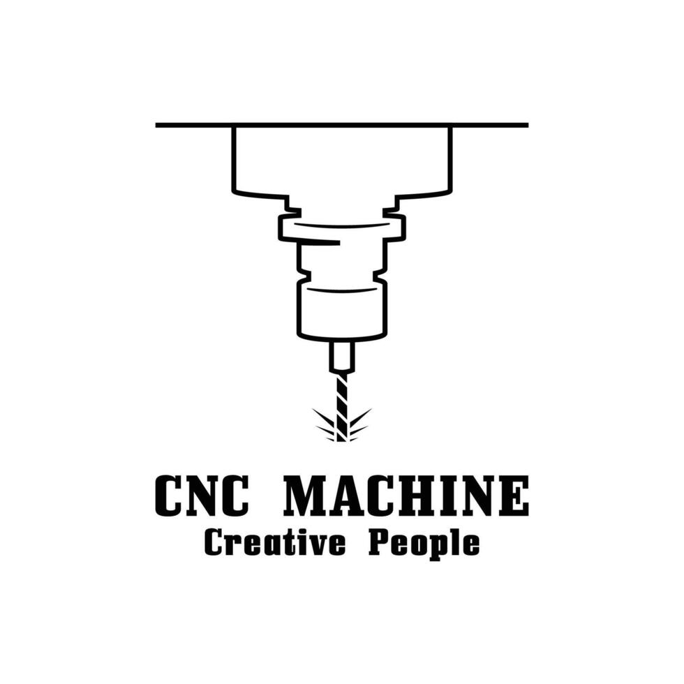 CNC Lathe machine Logo Computer Numerical Control modern 3D cutting technology design manufacturing industry cutting. This logo is ideal for cnc cutting maschines, woodworking industry, and similar. vector