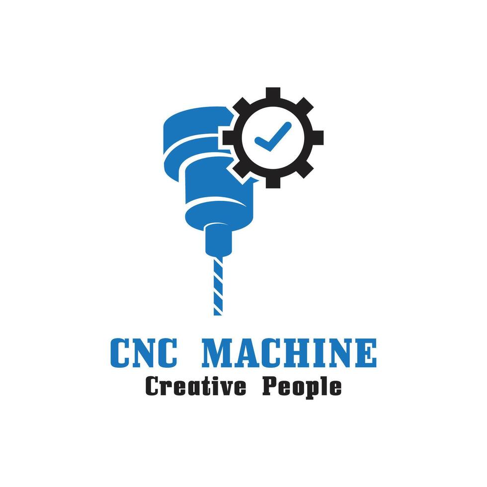 CNC Lathe machine Logo Computer Numerical Control modern 3D cutting technology design manufacturing industry cutting. This logo is ideal for cnc cutting maschines, woodworking industry, and similar. vector