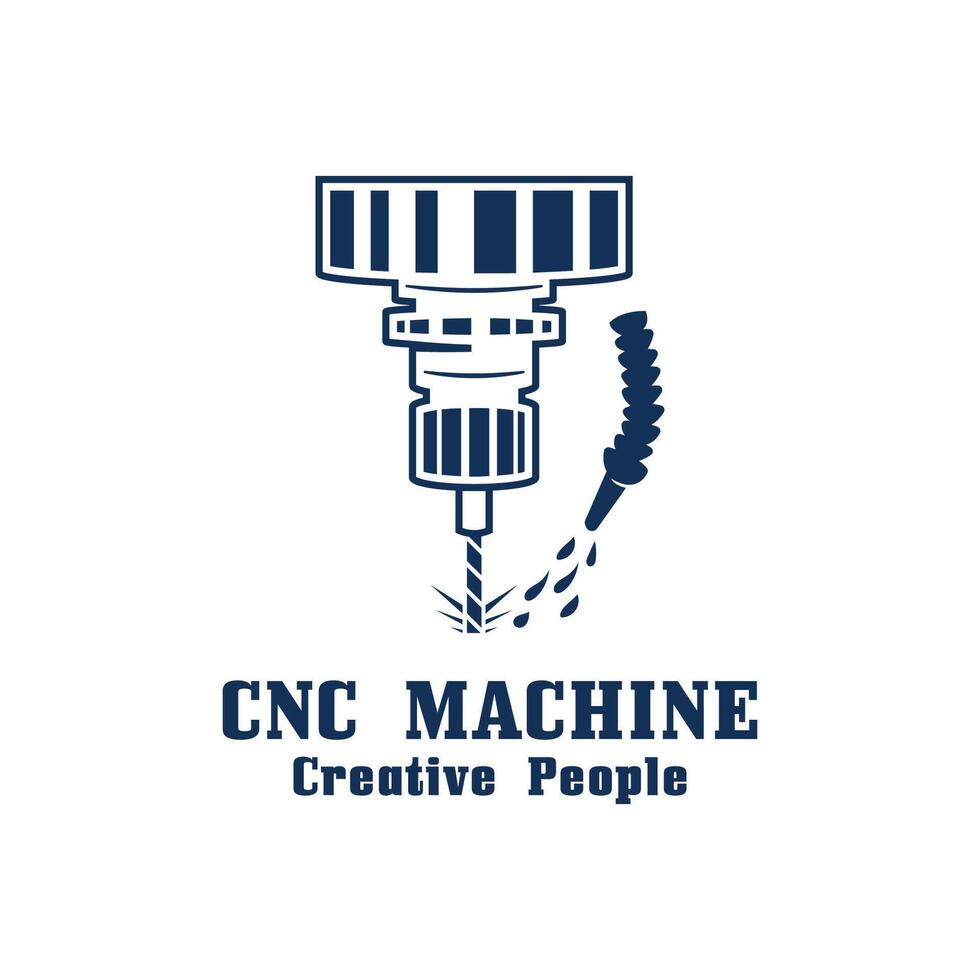 CNC Lathe machine Logo Computer Numerical Control modern 3D cutting technology design manufacturing industry cutting. This logo is ideal for cnc cutting maschines, woodworking industry, and similar. vector