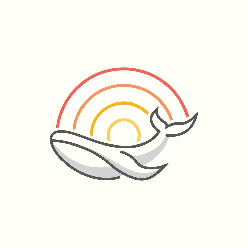jorobado ballena logo hipster Clásico retro icono ilustración. esta logo adecuado para empresas comprometido en pesca, ballena proteccion vector