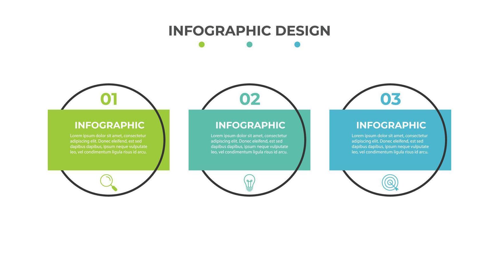 Timeline infographic design with circle for business template. 3 steps. vector