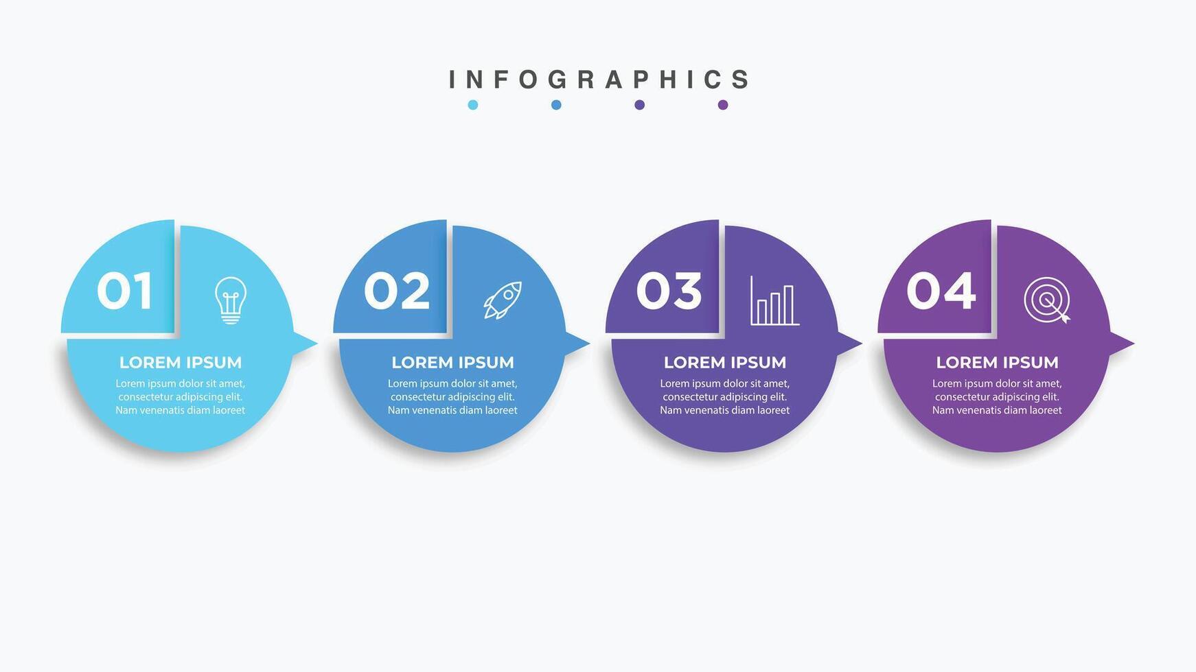 infografía diseño negocio modelo con íconos y 4 4 opciones o pasos. vector