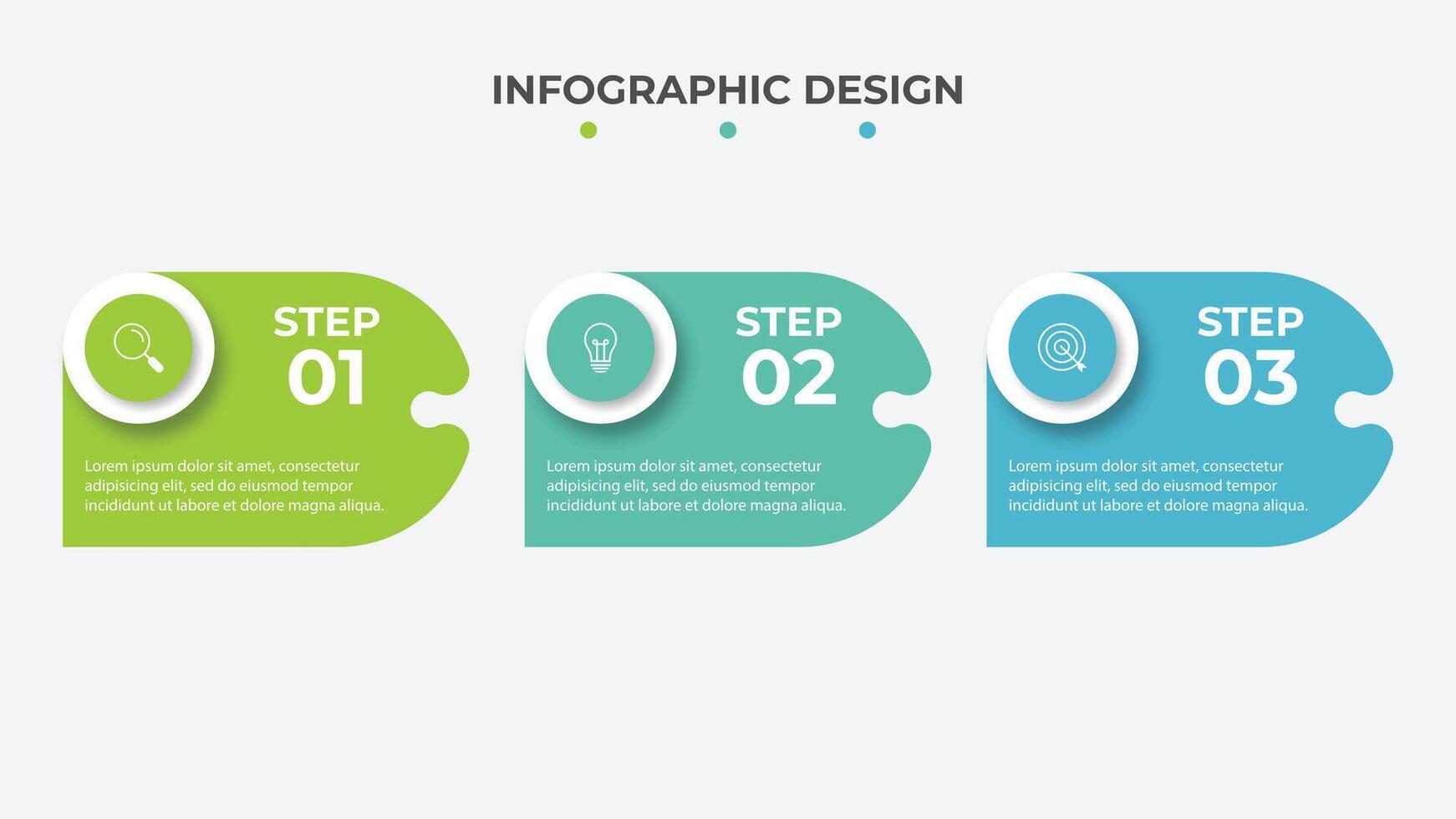 Timeline infographic design with circle for business template. 3 steps. vector