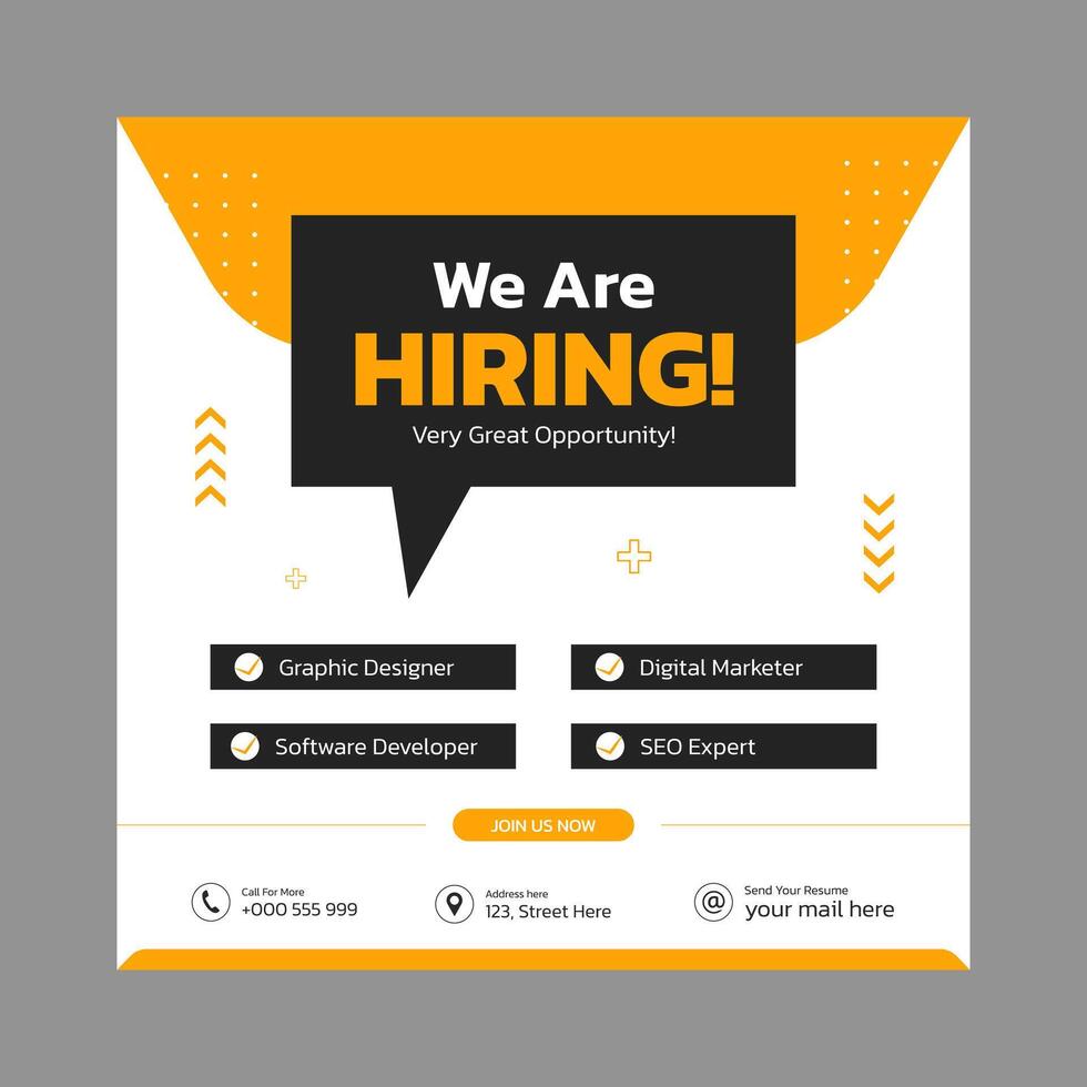 We are hiring banner and flyer design vector