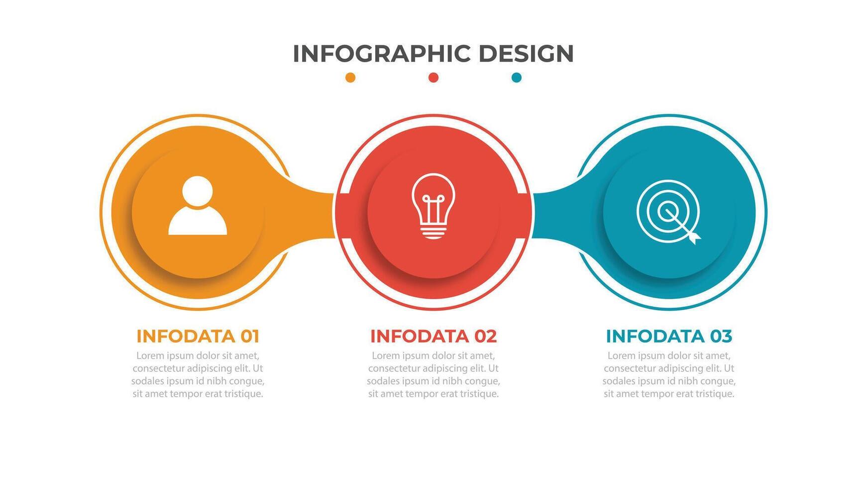 Timeline infographic design with circle for business template. 3 steps. vector