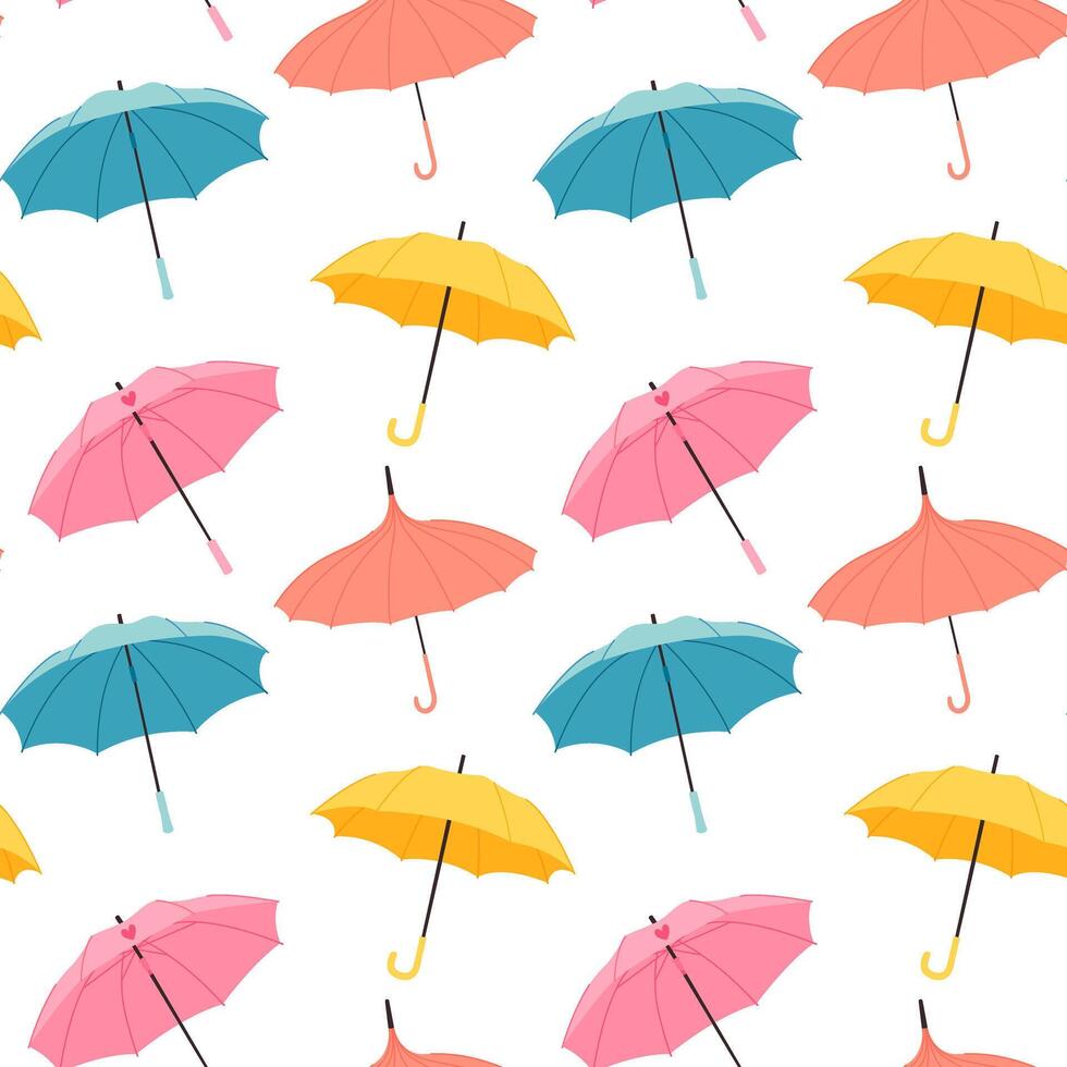 Umbrella pattern, seamless background vector