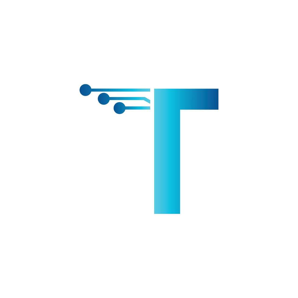 T letter tech logo, initial T for technology symbol vector