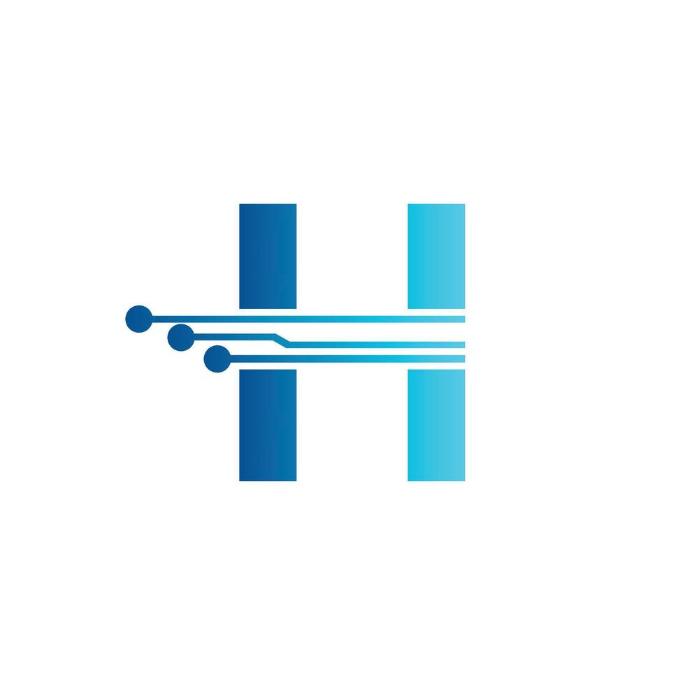 H letter tech logo, initial H for technology symbol vector