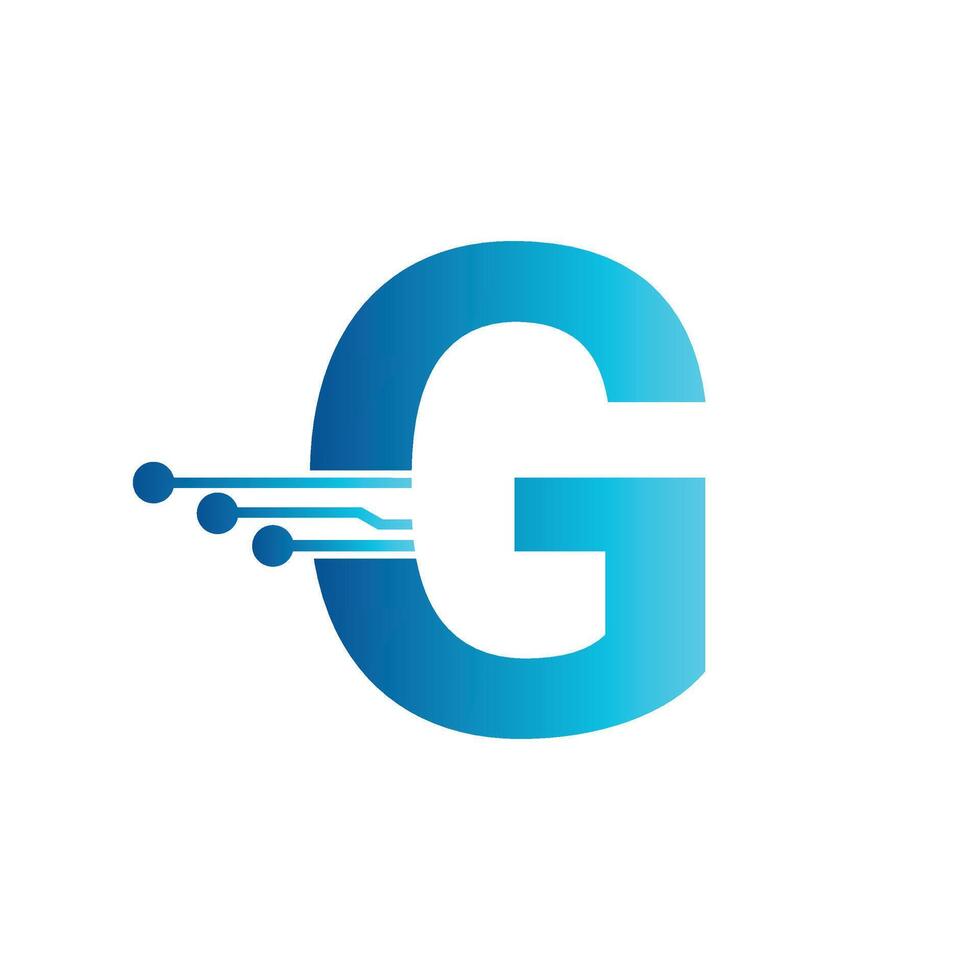 G letter tech logo, initial G for technology symbol vector
