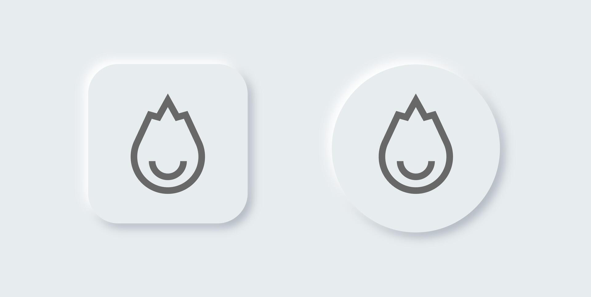 Viral line icon in neomorphic design style. Flames signs illustration. vector