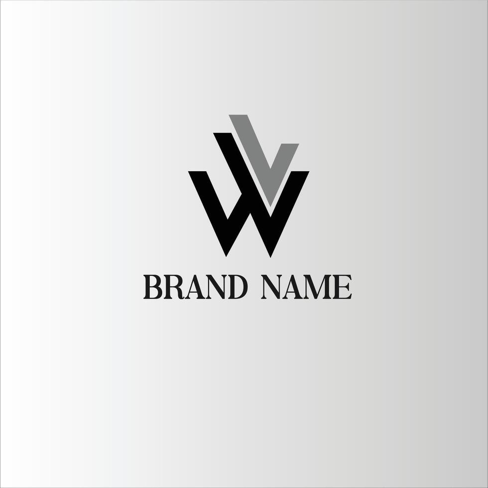 w v inicial letra logo diseño vector