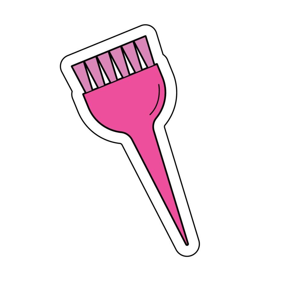 hair coloring brush sticker on a white background. vector