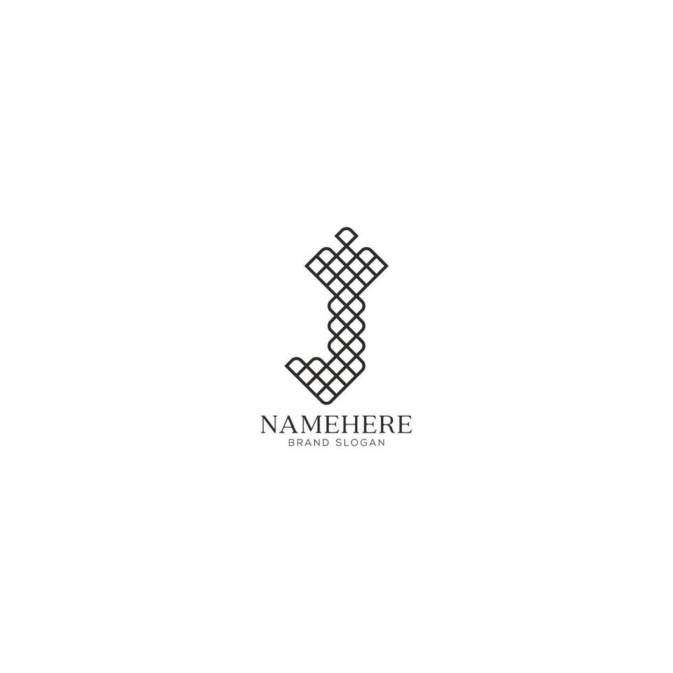 Letter J with triangle unique modern diamond shape abstract monogram logo vector