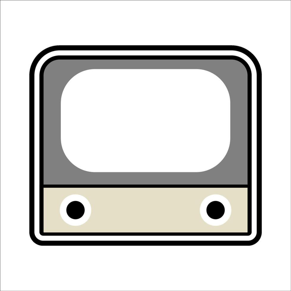 illustration of ancient analog television, before there was digital television. nostalgic spectacle of the past vector