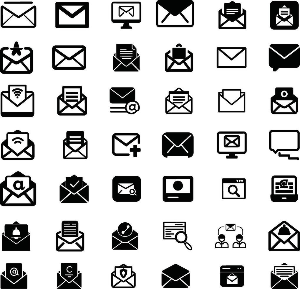 42 email icons pack vector