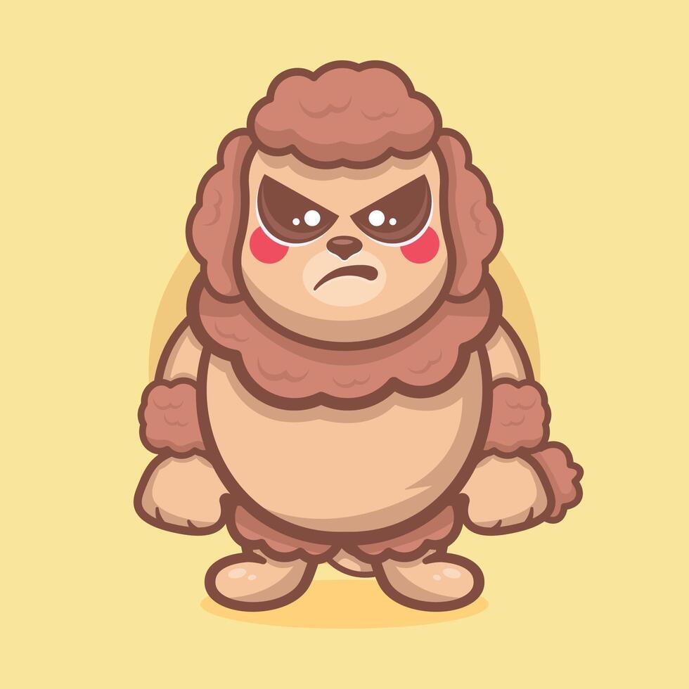 serious poodle dog animal cartoon character mascot with an angry expression vector