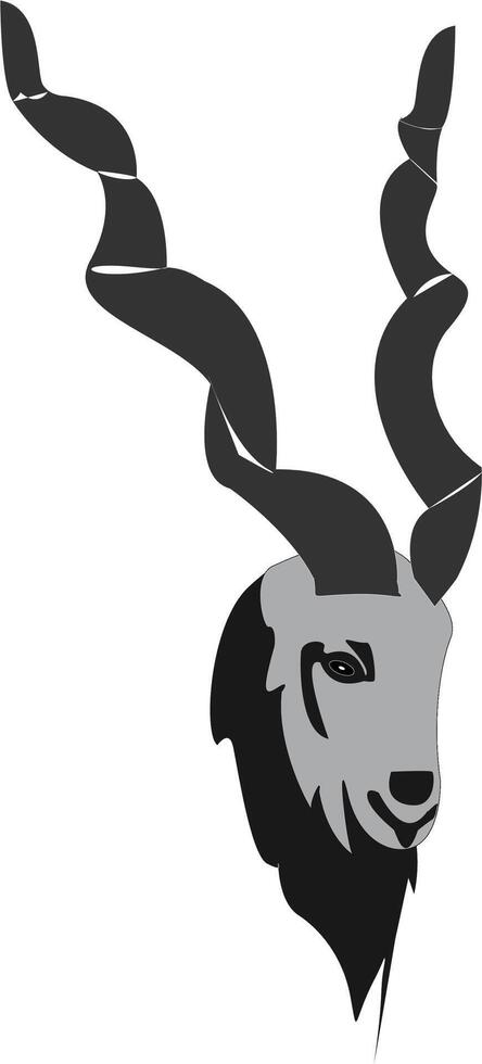 Markhor silhouette isolated, transparent white background, Mobile wallpaper vector