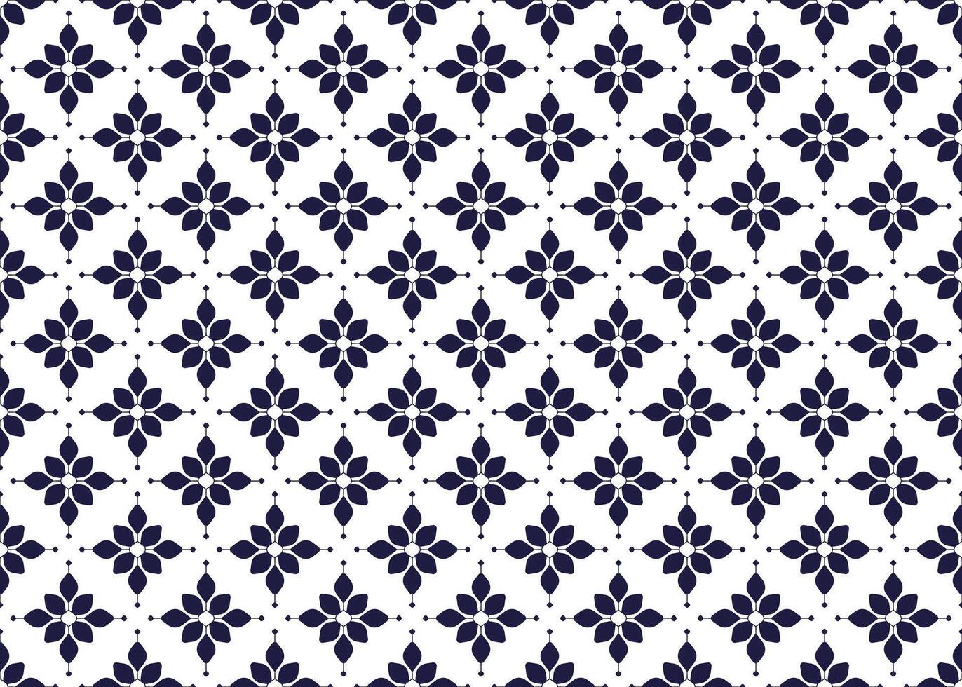 Symbol dark blue floral seamless pattern on a white background vector