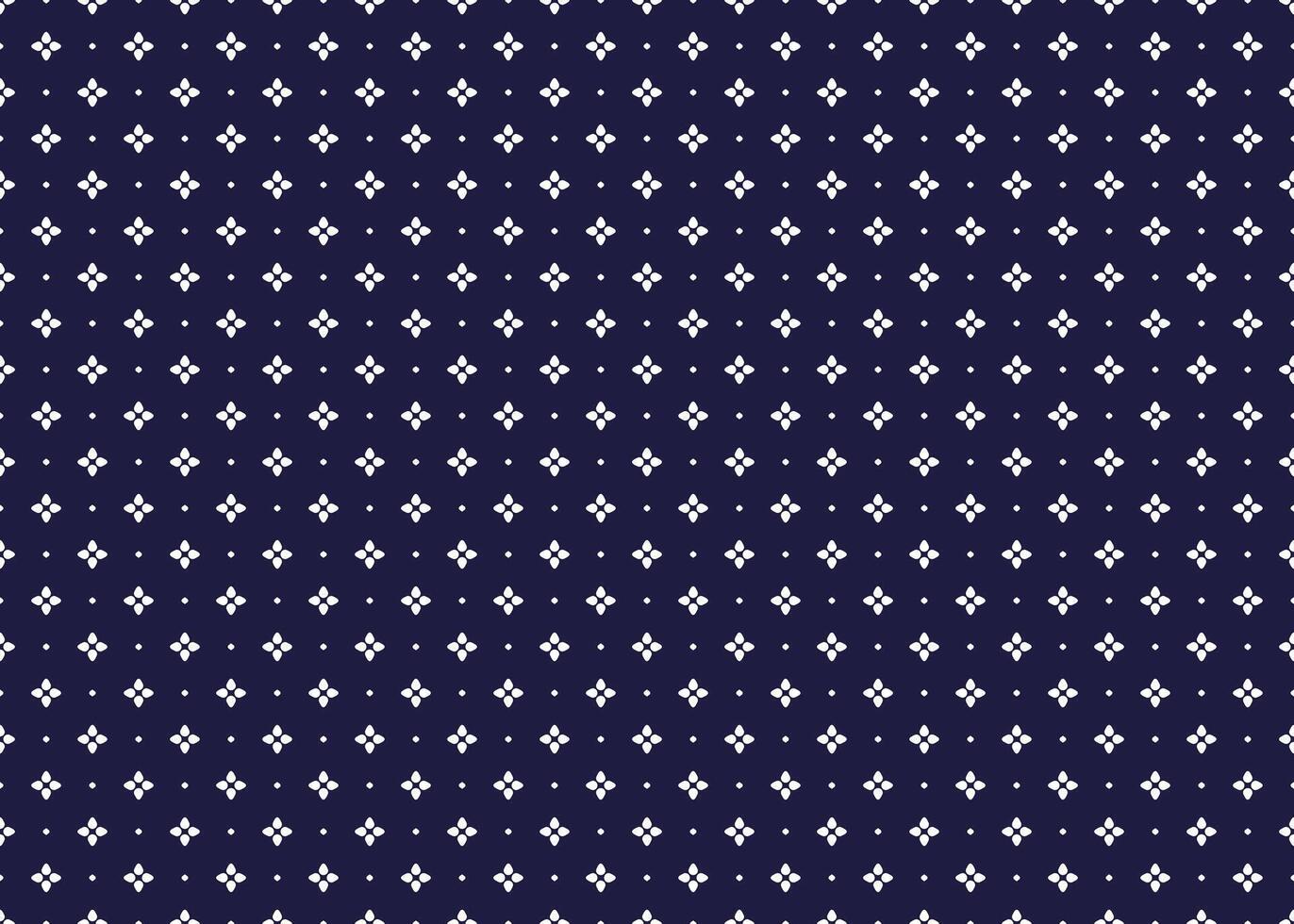 Symbol white floral seamless pattern on a dark blue background vector