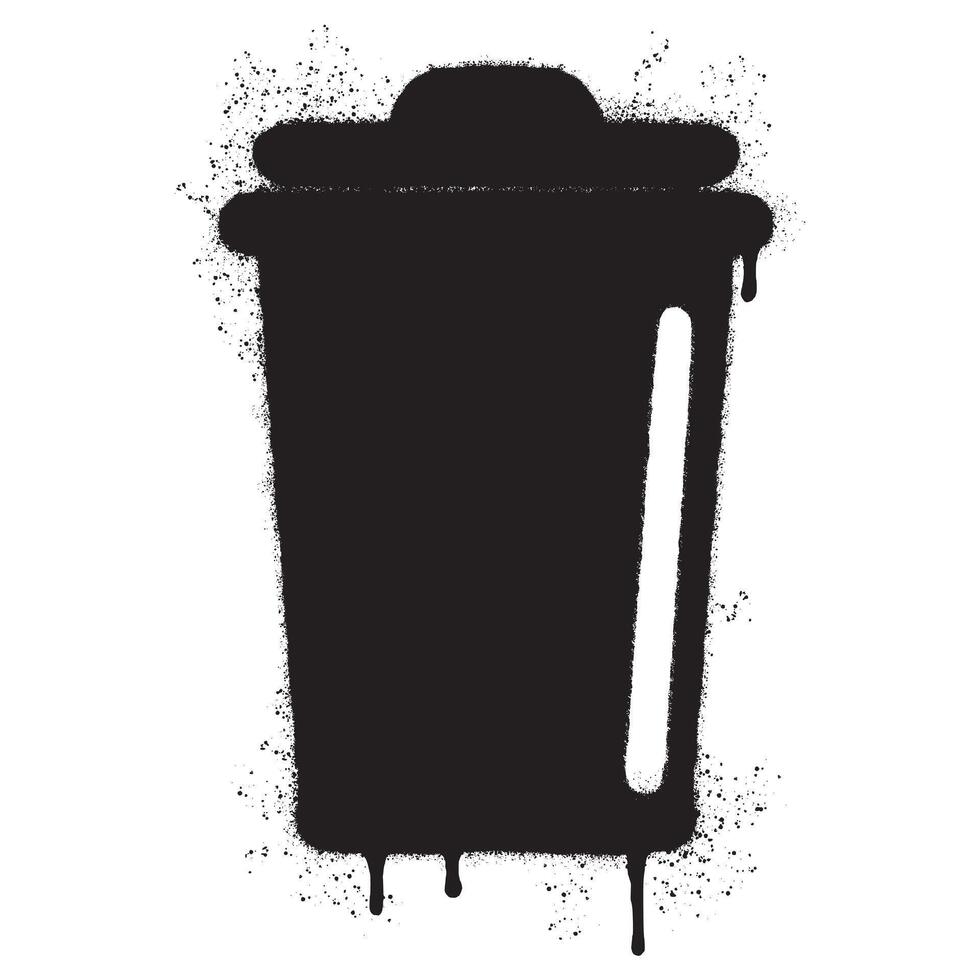 Spray Painted Graffiti trash can icon Sprayed isolated with a white background. vector