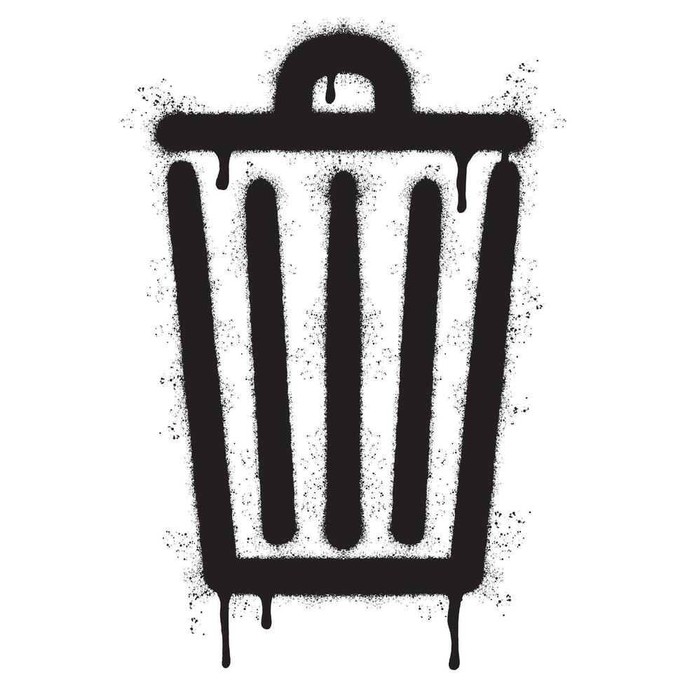 Spray Painted Graffiti trash can icon Sprayed isolated with a white background. vector