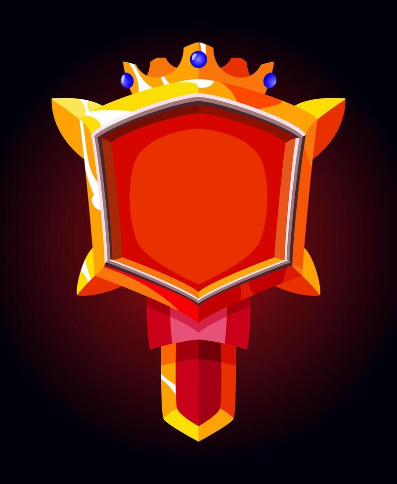 Realistic golden coat of arms for emblems and achievements. Perfect for mobile games. vector