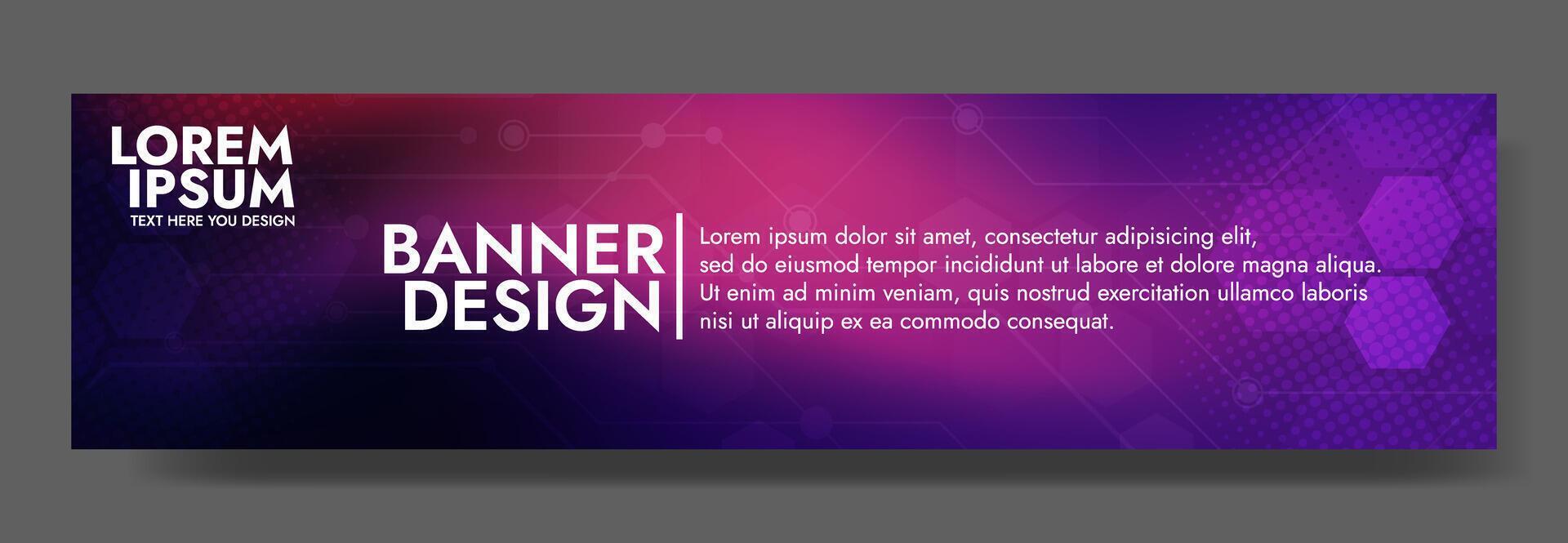 violet Digital technology banner. Futuristic banner for various design projects such as websites, presentations, print materials, social media posts vector