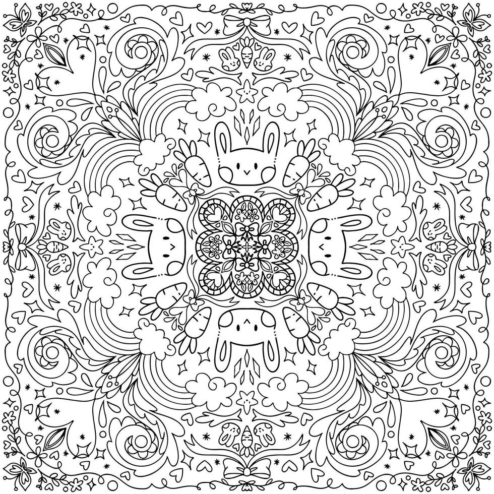 plano diseño resumen contorno mandala adulto colorante página imprimible vector