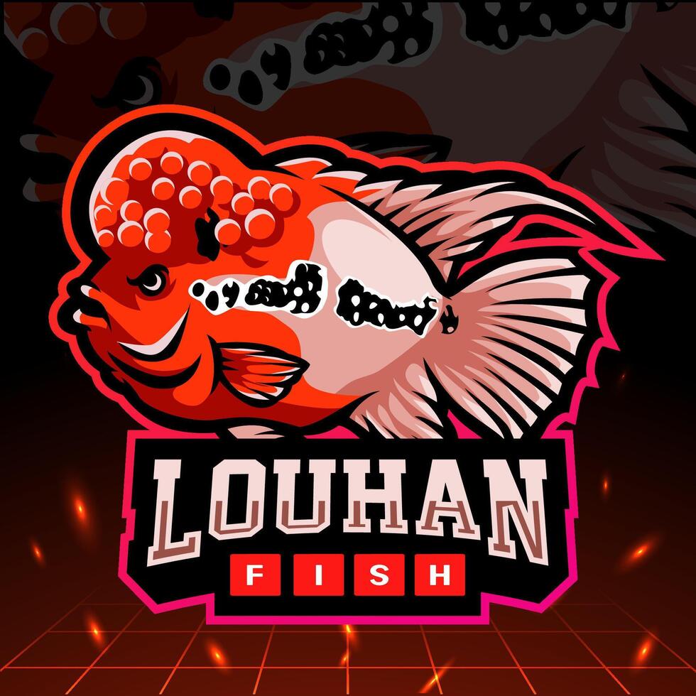 Flowerhorn fish mascot. esport logo design vector