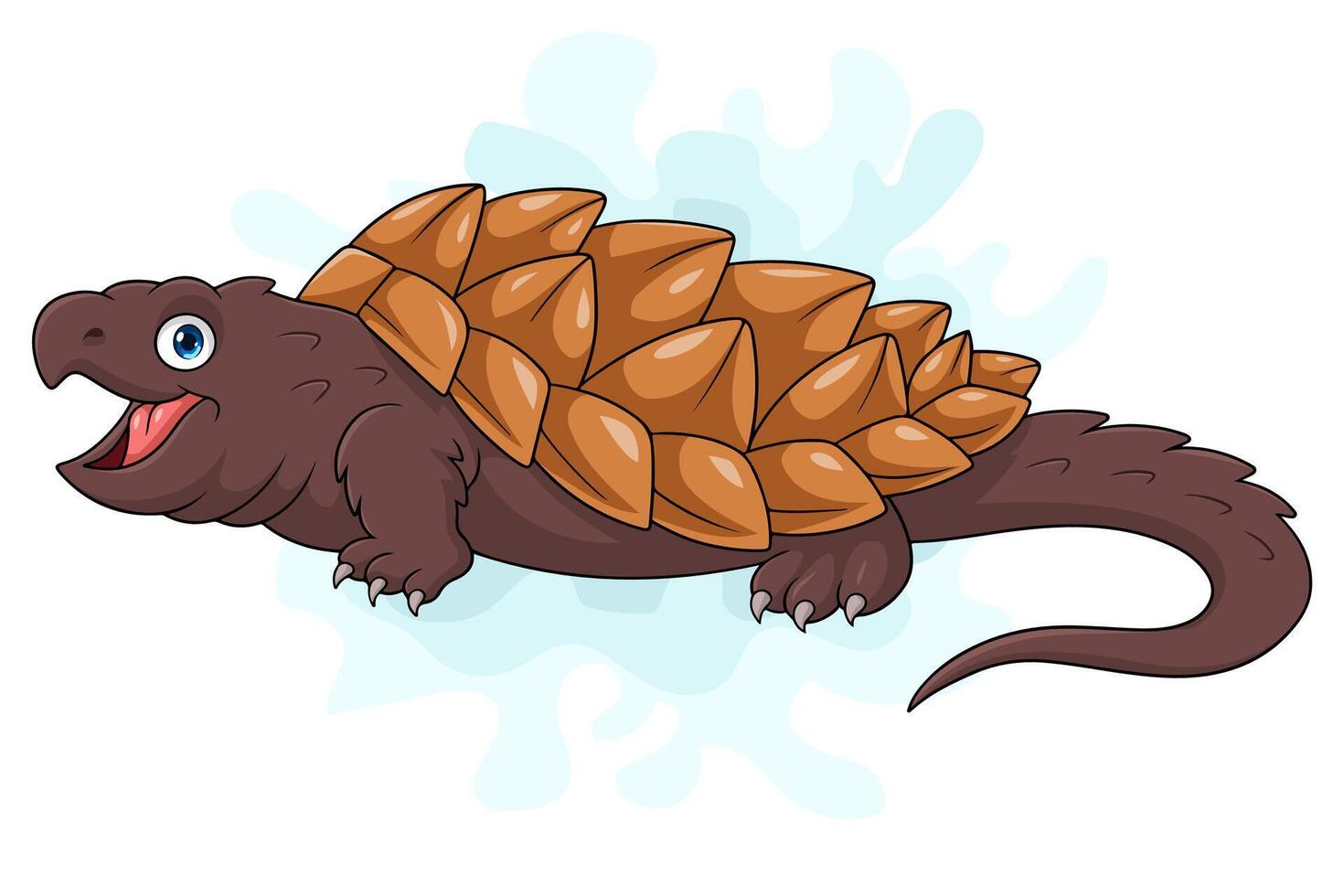 Cartoon snapping turtle on white background vector